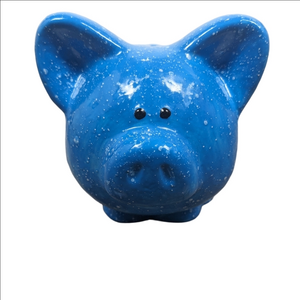 Ceramic Blue Speckled Piggy Bank